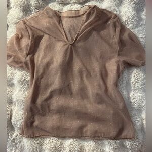 Cafe sparkle mesh S tee